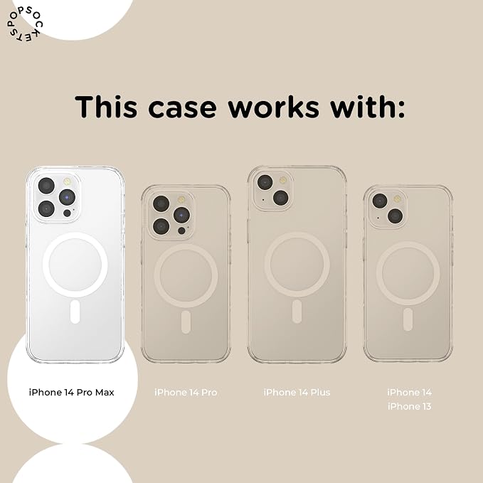 PopSockets iPhone 14 Pro Max Phone Case w/MagSafe- Cherry Pop | Magnetic, Wireless Charging, Camera & Drop Protection, Cherry, Fruit, Electronic Accessories, For iPad/Kindle/iPhone/Android