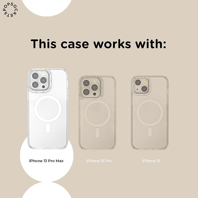 PopSockets iPhone 13 Pro Max Phone Case w/MagSafe- Cherry Pop | Magnetic, Wireless Charging, Camera & Drop Protection, Cherry, Fruit, Electronic Accessories, For iPad/Kindle/iPhone/Android