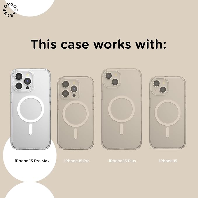 PopSockets iPhone 15 Pro Max Phone Case with MagSafe, Wireless Charging Compatible, Bookish - Mirror Starfall