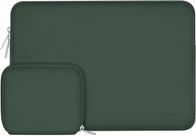 MOSISO Laptop Case 14 inch, 14 inch Laptop Sleeve Bag Compatible with HP Lenovo Dell ASUS Acer, HP Stream, Dell Latitude, Lenovo IdeaPad, Neoprene Computer Sleeve Bag with Small Case, Midnight Green
