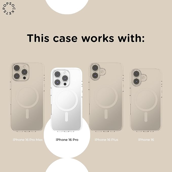 PopSockets iPhone 16 Pro Phone Case with MagSafe- Spotlight Dots | Magnetic, Wireless Charging, Camera & Drop Protection, Phone, Women, Electronic Accessories, For iPad/Kindle/iPhone/Android