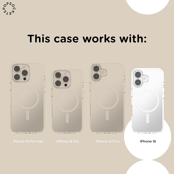 PopSockets iPhone 16 Phone Case with MagSafe- Starstruck | Magnetic, Wireless Charging, Camera & Drop Protection, Electronic Accessories, For iPad/Kindle/iPhone/Android