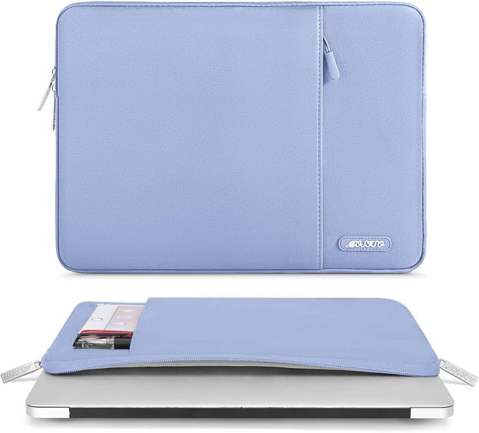 MOSISO Laptop Case 15 inch, 15 inch Laptop Sleeve Compatible with MacBook Air 15 M4 A3241 M3 A3114 M2 A2941 2025 2024 2023,Dell XPS 15,Polyester Vertical Computer Sleeve Bag with Pocket, Pastel Blue