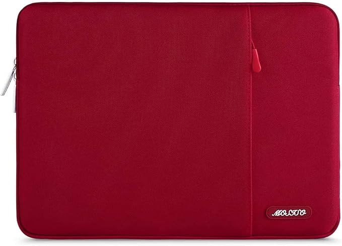 MOSISO Laptop Case 15 inch, 15 inch Laptop Sleeve Compatible with MacBook Air 15 M4 A3241 M3 A3114 M2 A2941 2025 2024 2023,Dell XPS 15,Polyester Vertical Computer Sleeve Bag with Pocket, Red
