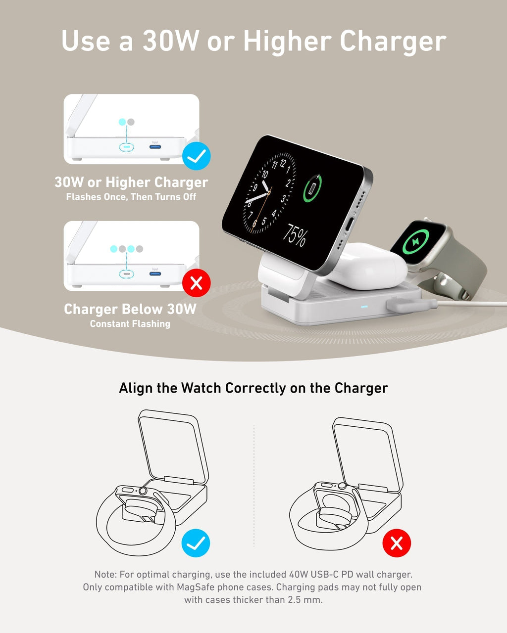 Anker MagGo Wireless Charging Station (Foldable 3-in-1)
