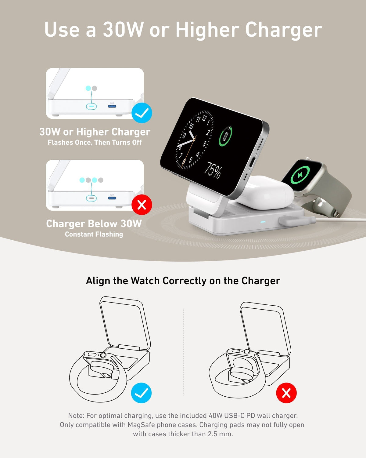Anker MagGo Wireless Charging Station (Foldable 3-in-1)