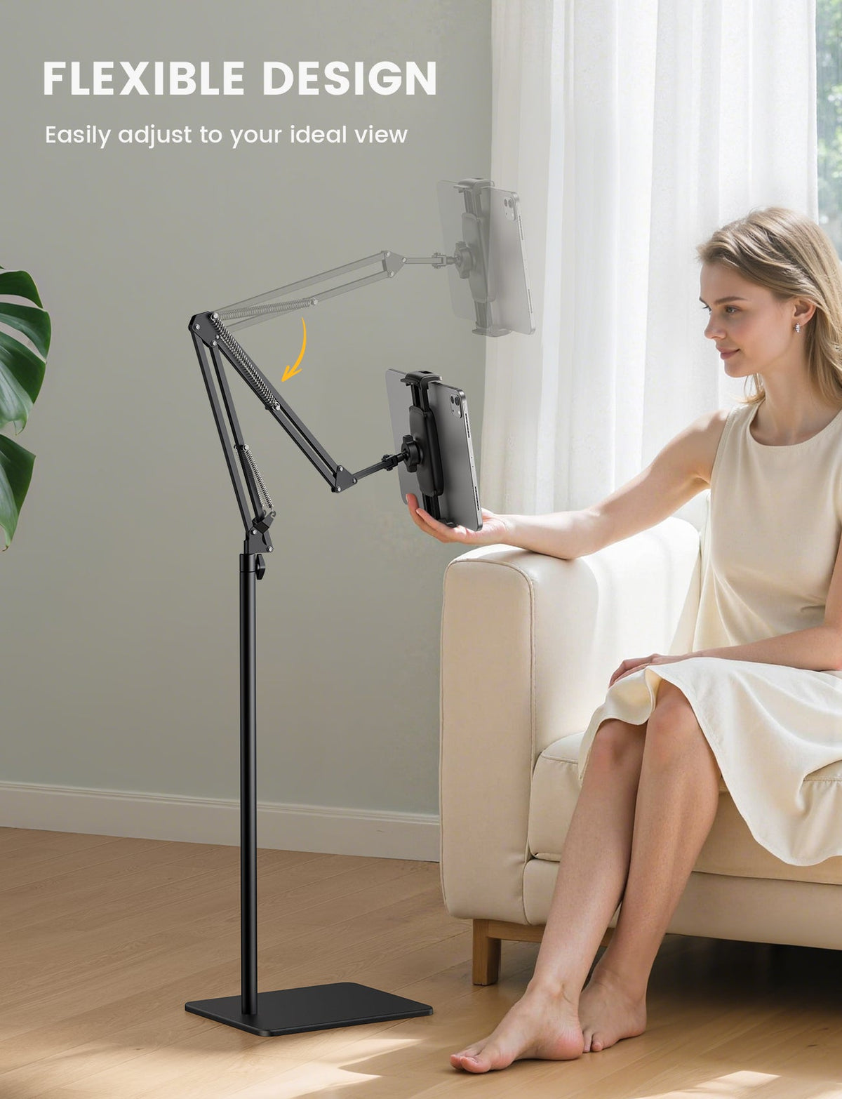 Lamicall Tablet Floor Stand Flexible Arm Holder Multi Angle