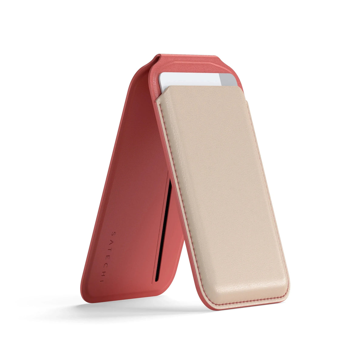 Vegan-Leather Magnetic Wallet Stand